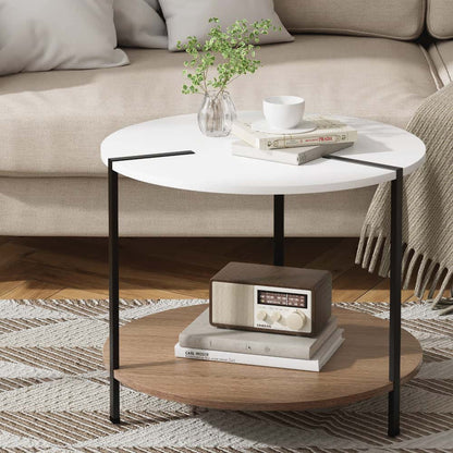 Best Coffee Table Side Table Round White Cedric | Buy Online at Furniture Things Australia