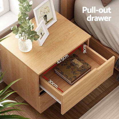 Best Bedside Table 2 Drawers Nightstand Pine | Buy Online at Furniture Things Australia