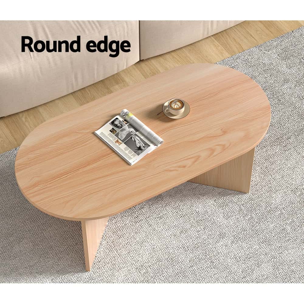 Best Coffee Table Oval 110CM Pine Alva | Buy Online at Furniture Things Australia