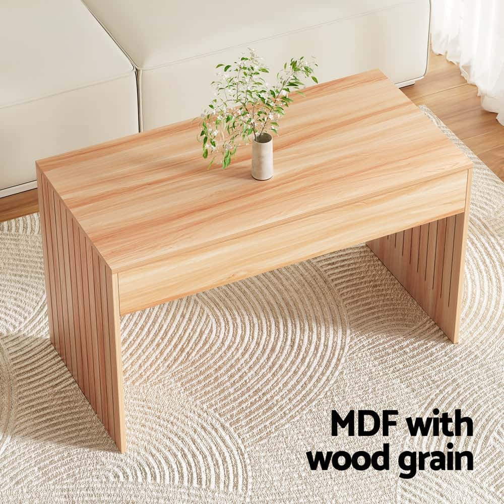 Best Coffee Table Rectangle Fluted Side 100CM | Buy Online at Furniture Things Australia