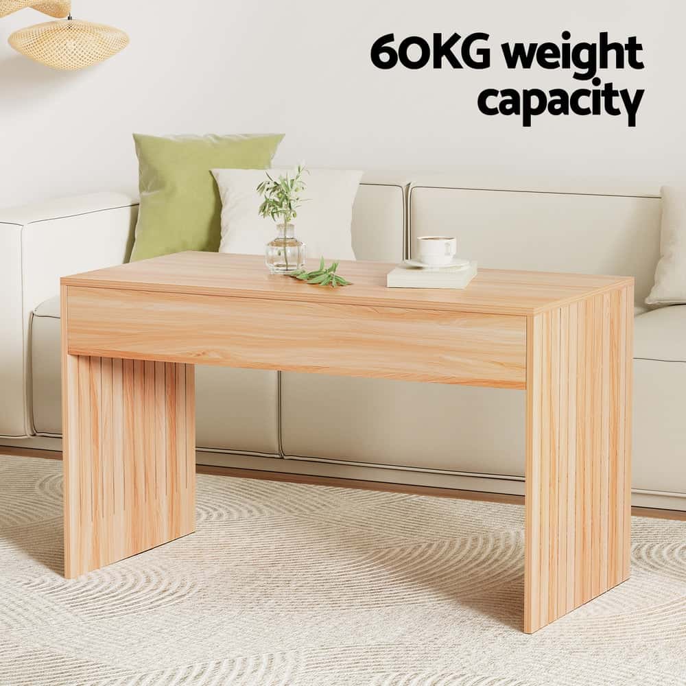 Best Coffee Table Rectangle Fluted Side 100CM | Buy Online at Furniture Things Australia