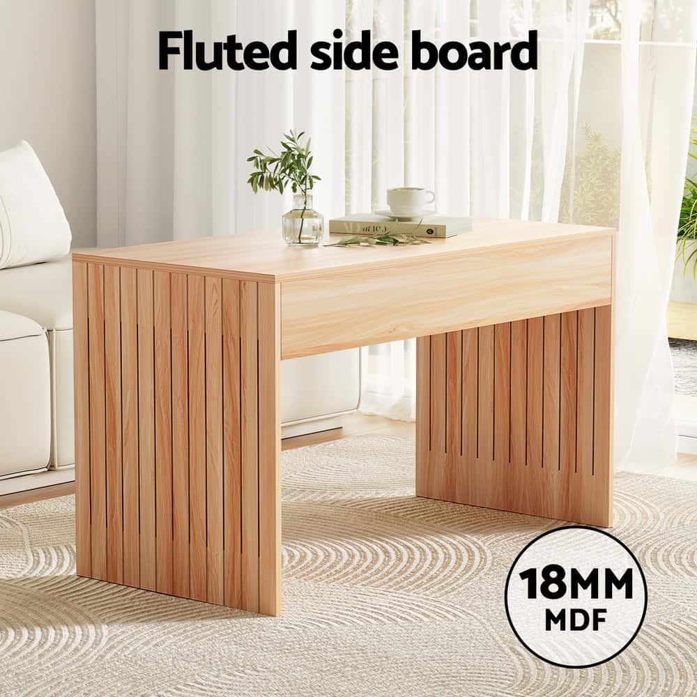 Best Coffee Table Rectangle Fluted Side 100CM | Buy Online at Furniture Things Australia