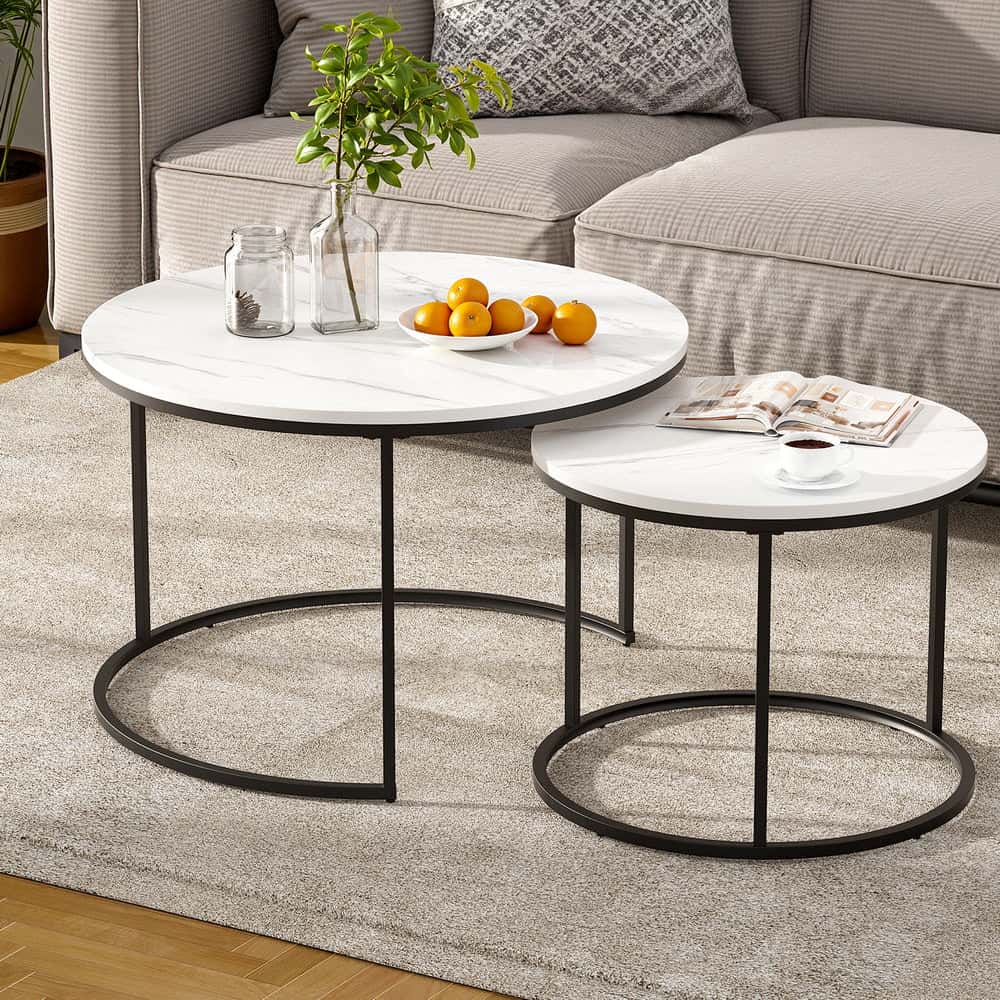Best Nesting Coffee Table Set of 2 Marble Effect | Buy Online at Furniture Things Australia