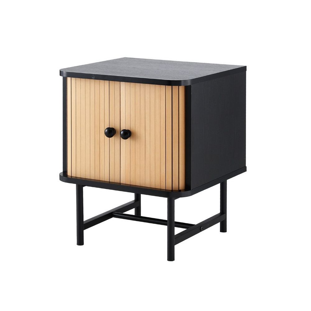 Bedside Table with Sliding Doors