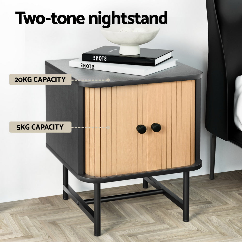 Bedside Table with Sliding Doors