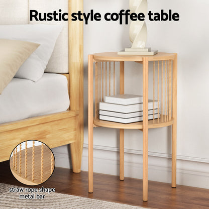 Coffee Table 2-Tier Round Wood