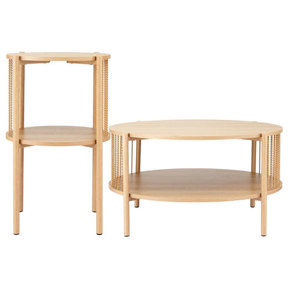 Coffee Table 2-Tier Round Wood