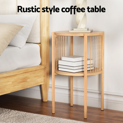Coffee Table 2-Tier Round Wood
