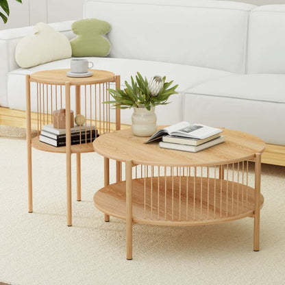 Best Coffee Table 2-Tier Round Wood | Buy Online at Furniture Things Australia