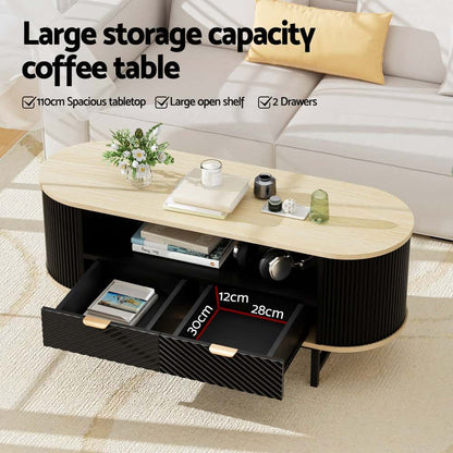 Best Coffee Table Drawer Shelf WoodBlack | Buy Online at Furniture Things Australia