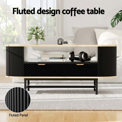 Best Coffee Table Drawer Shelf WoodBlack | Buy Online at Furniture Things Australia