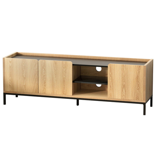 TV Unit Entertainment Unit Storage Cabinet Shelf 160cm Pine