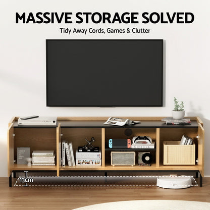 TV Unit Entertainment Unit Storage Cabinet Shelf 160cm Pine
