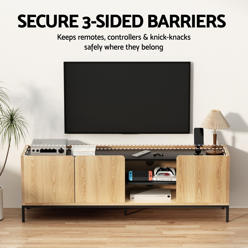 TV Unit Entertainment Unit Storage Cabinet Shelf 160cm Pine