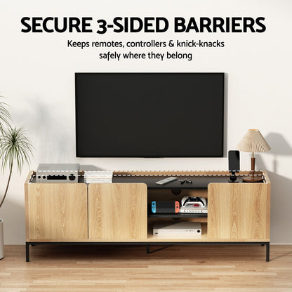 TV Unit Entertainment Unit Storage Cabinet Shelf 160cm Pine
