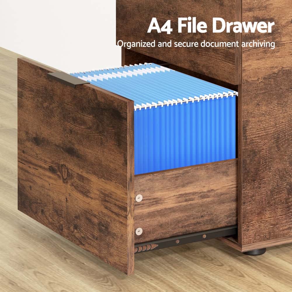 Best Filing Cabinet Files Storage Office Shelves File Organiser Rustic Brown 2 Drawer | Buy Online at Furniture Things A