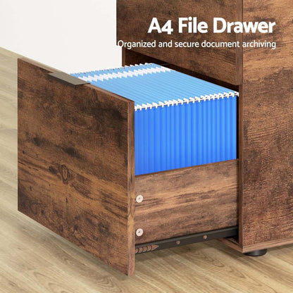 Best Filing Cabinet Files Storage Office Shelves File Organiser Rustic Brown 2 Drawer | Buy Online at Furniture Things A