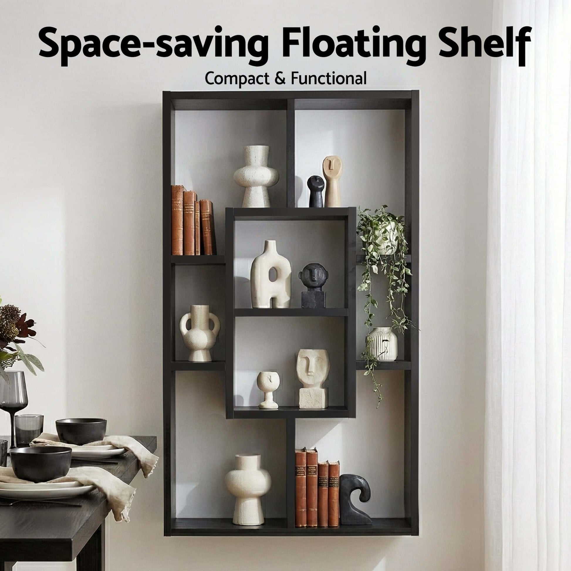Best Floating Wall Shelves Bookshelf Black | Buy Online at Furniture Things Australia