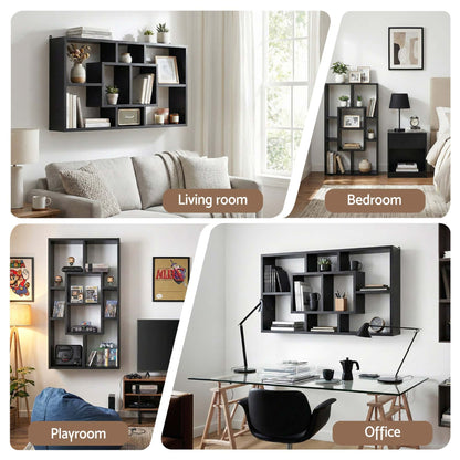 Best Floating Wall Shelves Bookshelf Black | Buy Online at Furniture Things Australia