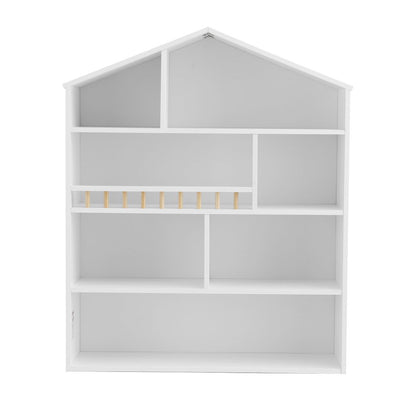 4 Tiers Kids Bookshelf Wooden Bookcase Display Storage Organiser Cabinet White