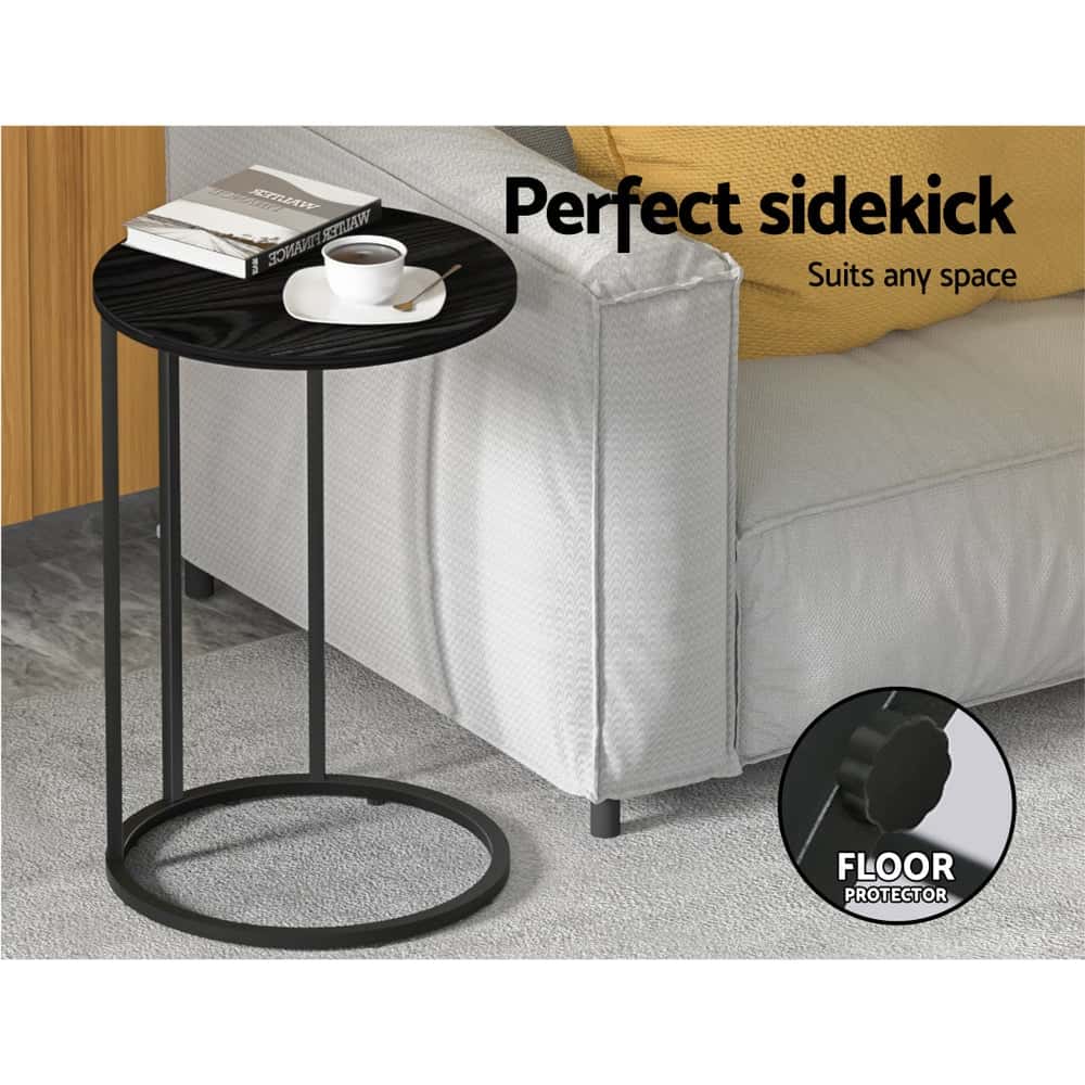 Best Coffee Table Side Table Round Black Martha | Buy Online at Furniture Things Australia