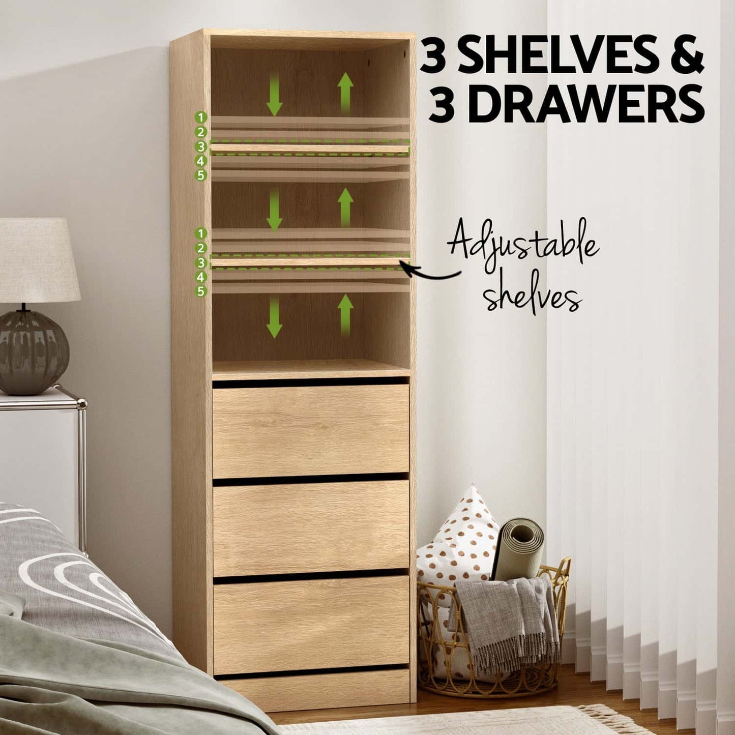Best 3 Chest of Drawers Tallboy Cabinet Pine | Buy Online at Furniture Things Australia