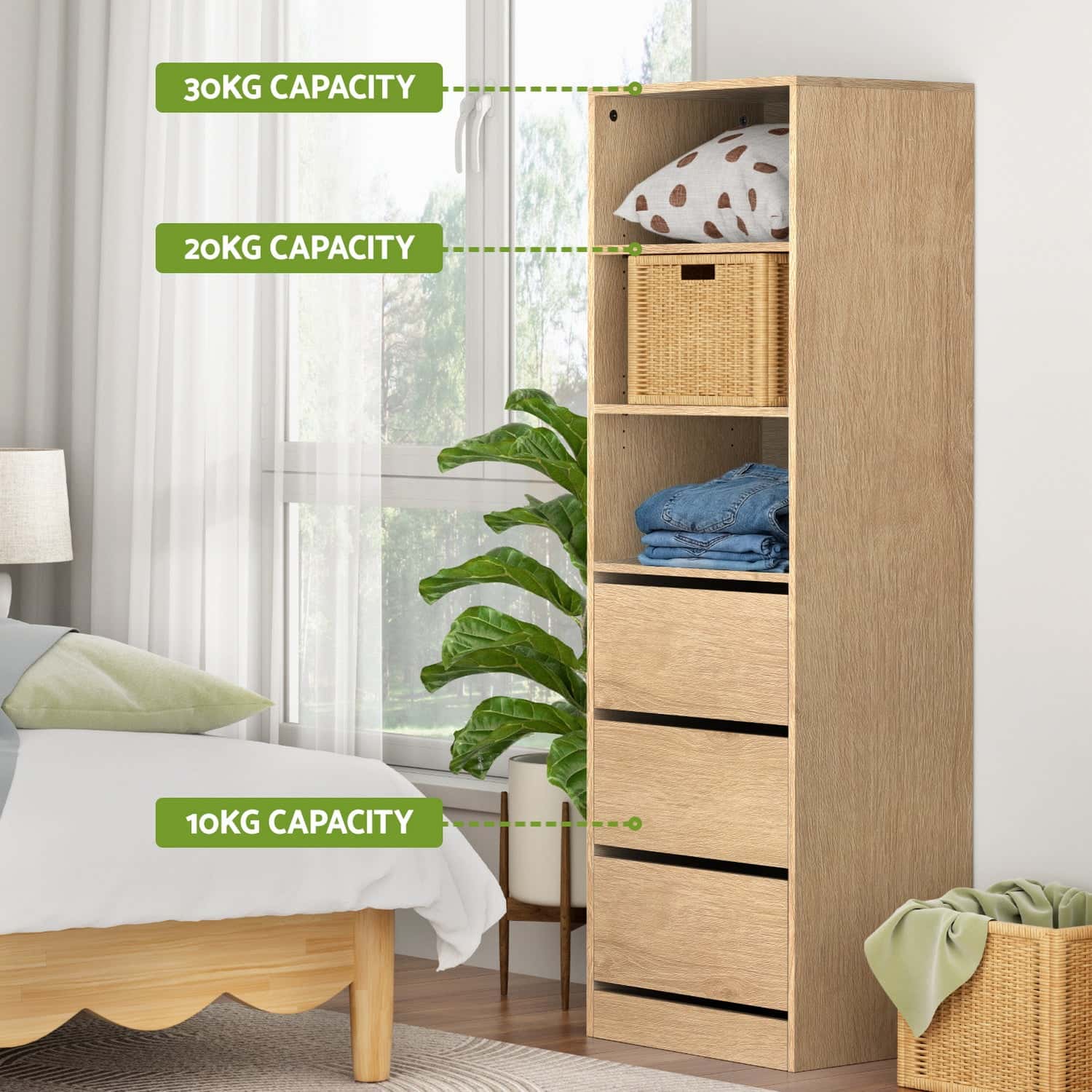Best 3 Chest of Drawers Tallboy Cabinet Pine | Buy Online at Furniture Things Australia