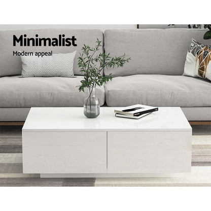 Best Coffee Table 4 Drawers White Trevi | Buy Online at Furniture Things Australia