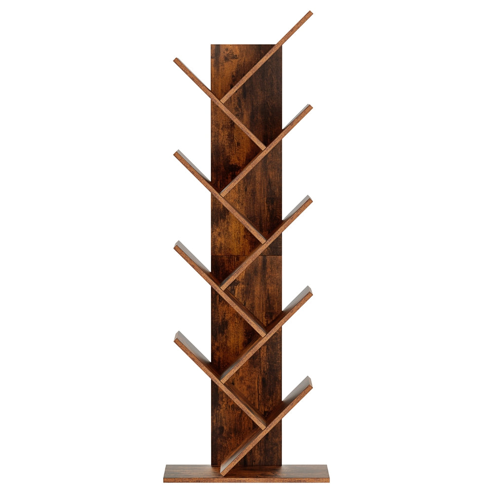 Tree Bookshelf 9 Tiers Walnut