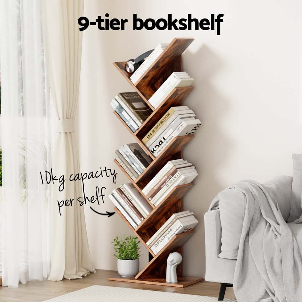 Best Tree Bookshelf 9 Tiers Walnut | Buy Online at Furniture Things Australia