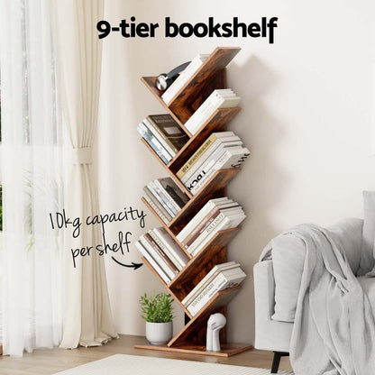 Best Tree Bookshelf 9 Tiers Walnut | Buy Online at Furniture Things Australia