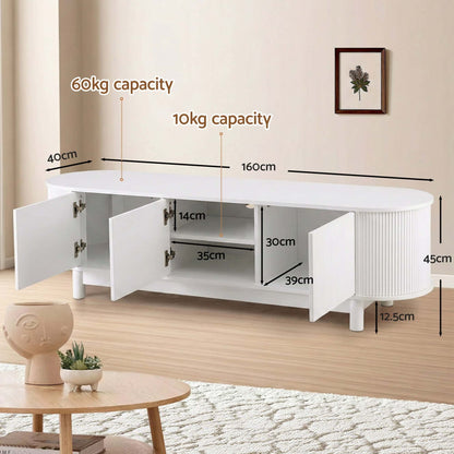 Best TV Unit Entertainment Unit Storage Cabinet 160cm White | Buy Online at Furniture Things Australia