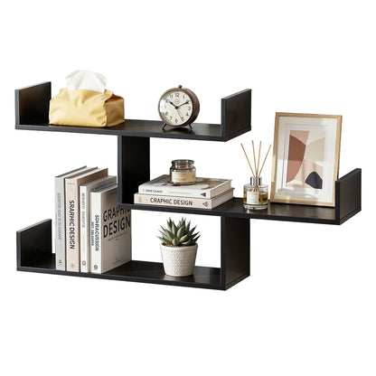 Best Floating Wall Shelf 3 Tier Black | Buy Online at Furniture Things Australia