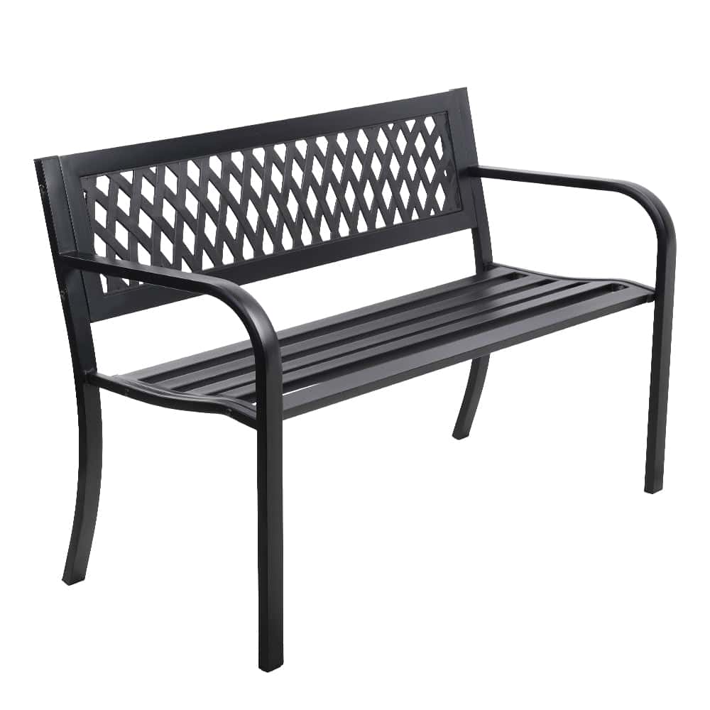 Best Outdoor Garden Bench Seat Steel Outdoor Furniture 2 Seater Park Black | Buy Online at Furniture Things Australia