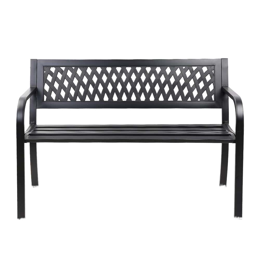 Best Outdoor Garden Bench Seat Steel Outdoor Furniture 2 Seater Park Black | Buy Online at Furniture Things Australia