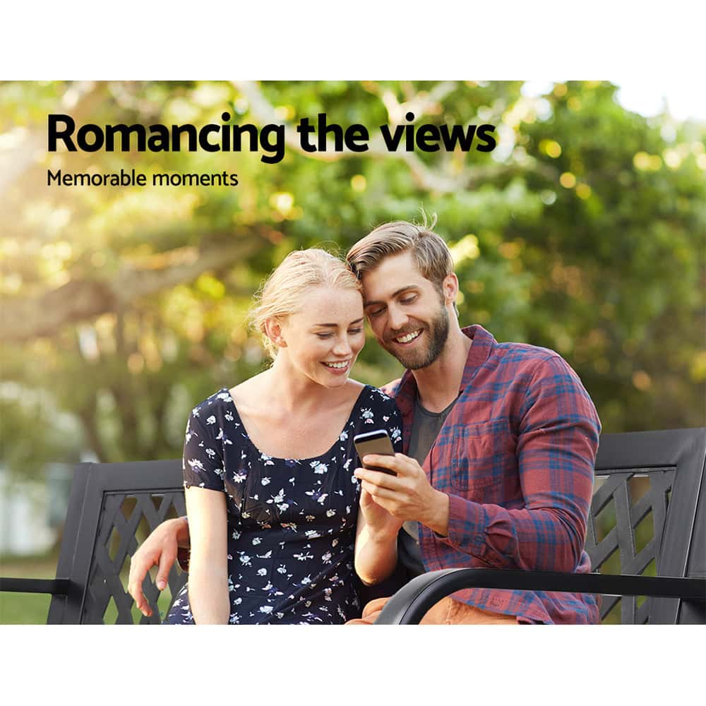 Best Outdoor Garden Bench Seat Steel Outdoor Furniture 2 Seater Park Black | Buy Online at Furniture Things Australia