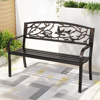 Best Outdoor Bench Seat Garden Steel Outdoor Furniture 3 Seater Park Bronze | Buy Online at Furniture Things Australia