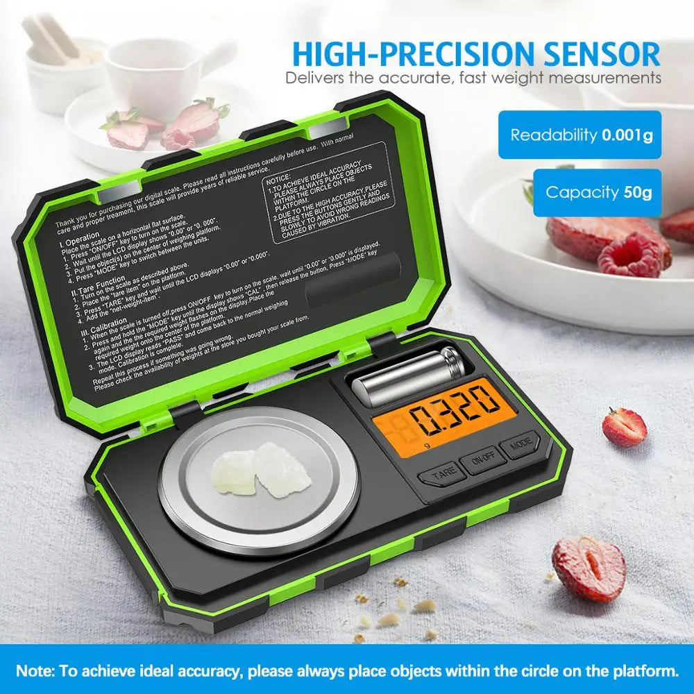 Digital Scale with Mini Jewelry Milligram Precision