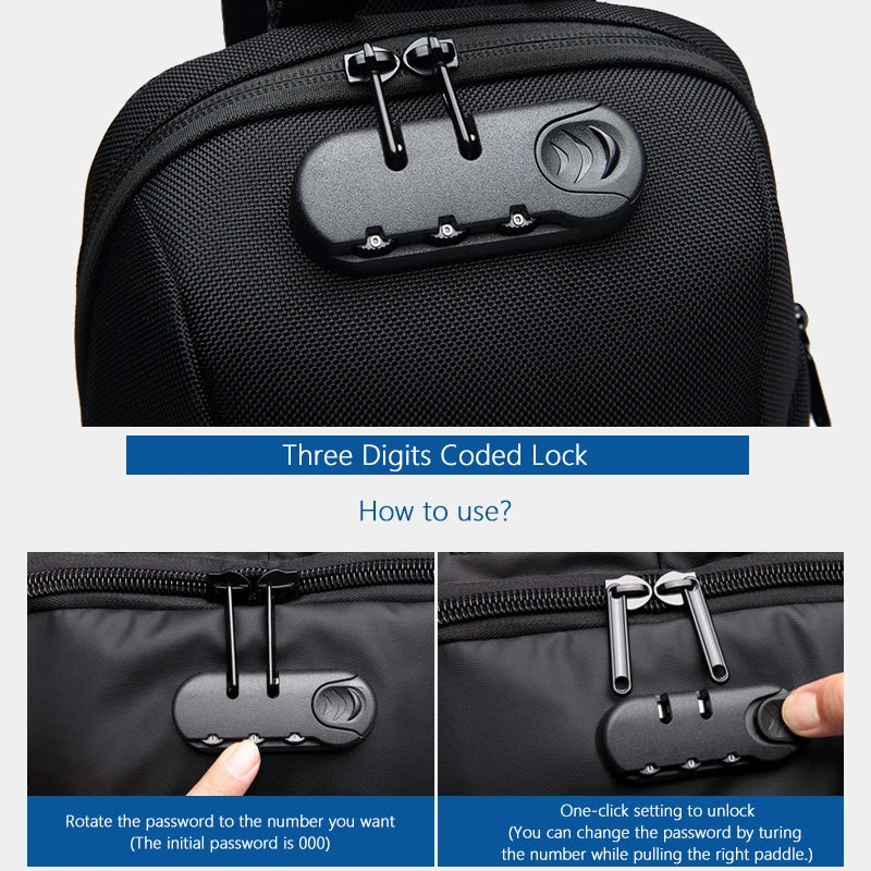 Shoulder Bag Anti-Theft Waterproof Crossbody Sling