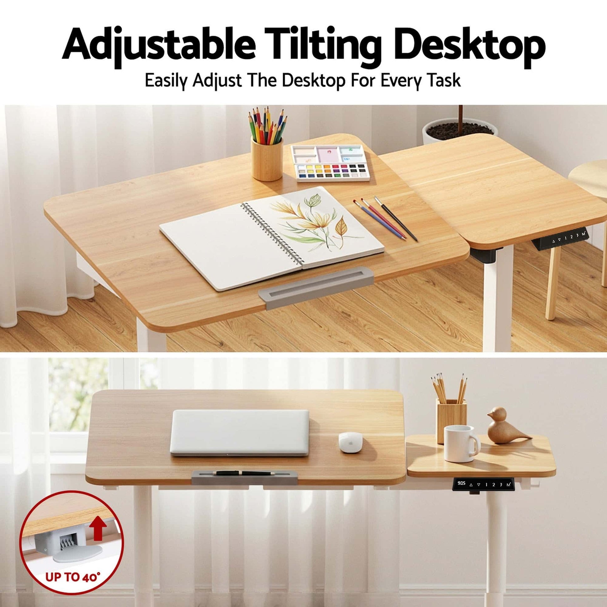 Best Electric Standing Desk Height Adjustable Sit Stand Desk Tilting Top | Buy Online at Furniture Things Australia