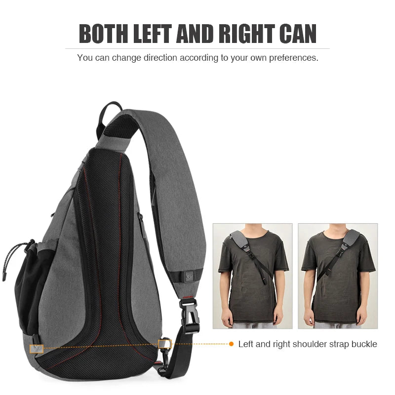 Sling Bag Crossbody Water-Repellent USB Travel