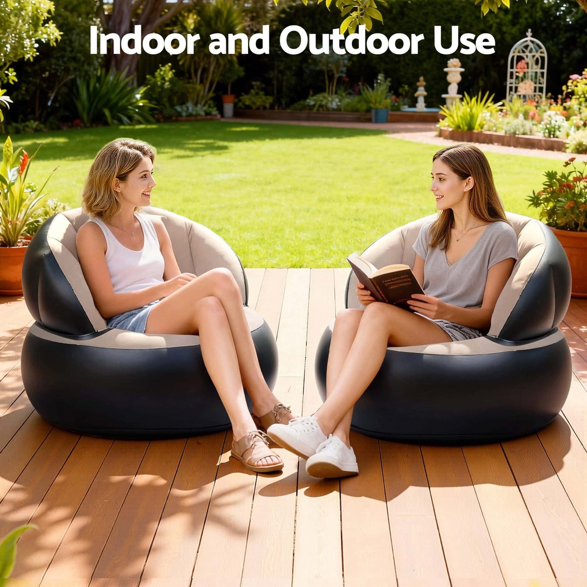 Best Inflatable Chair Blow Up Folding Air Chairs Sofa for Camping with Pump | Buy Online at Furniture Things Australia