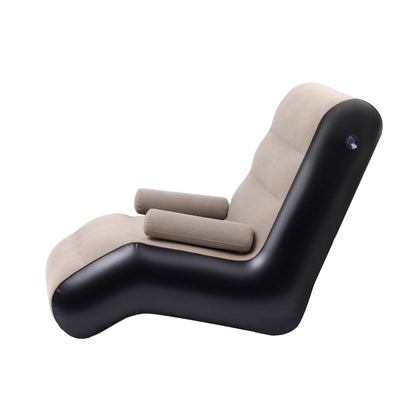 Inflatable Chair Sun Lounger Blow Up Folding Air Chairs Sofa for Camping with Pump