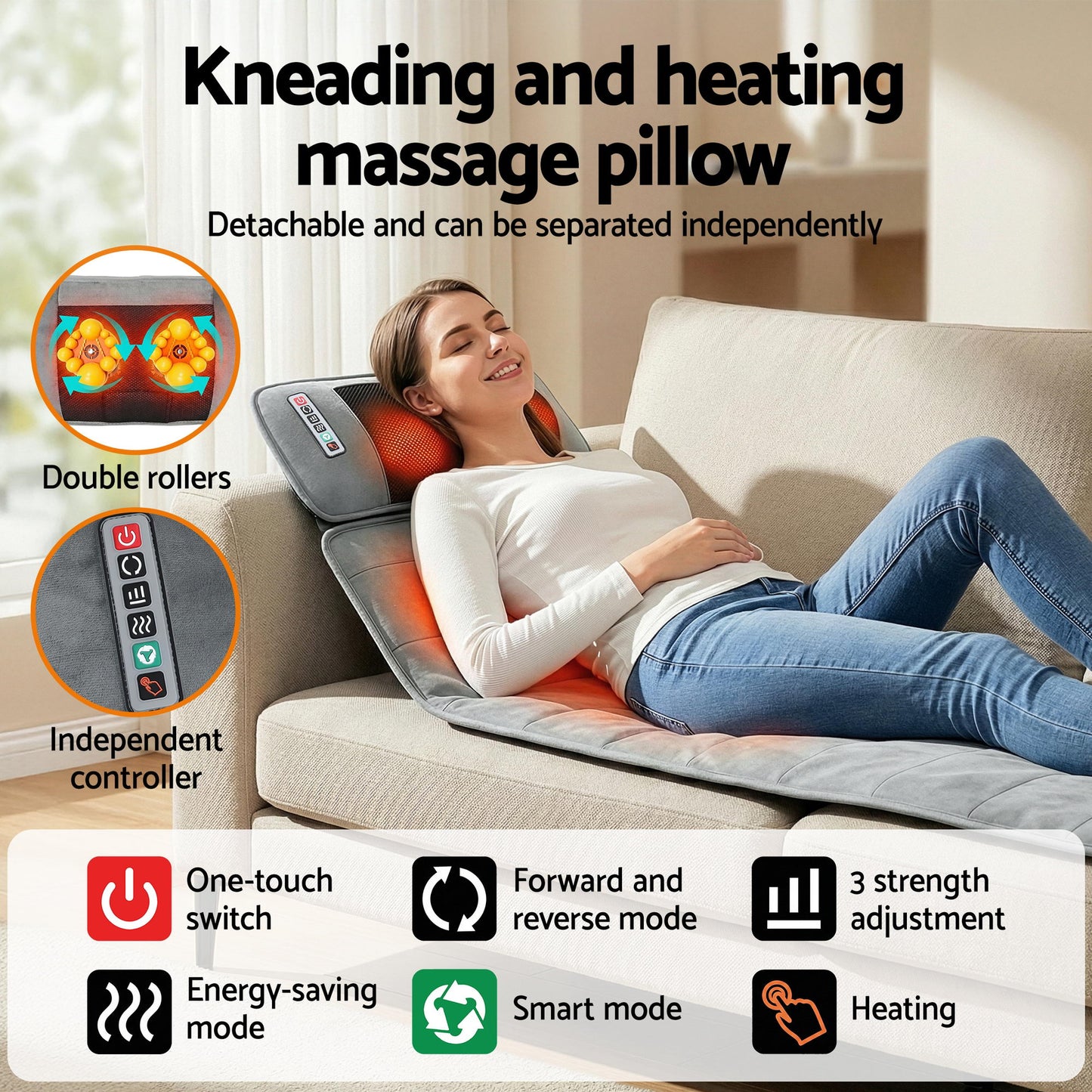 Massage Mat 10-nodes Vibration Heating Massage Cushion