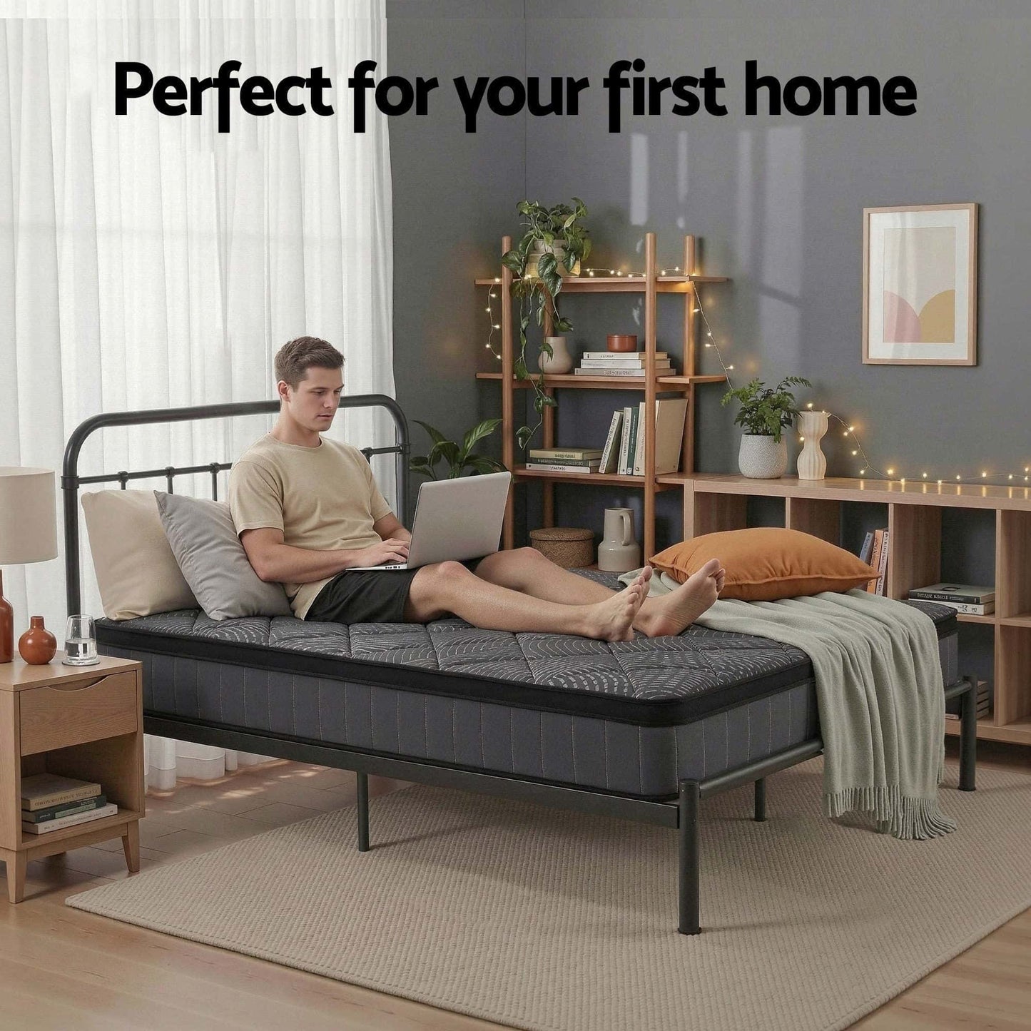 Best Bedding Single Mattress 25cm Pocket Spring Latex Euro Top Medium Firm Bed | Buy Online at Furniture Things Australi