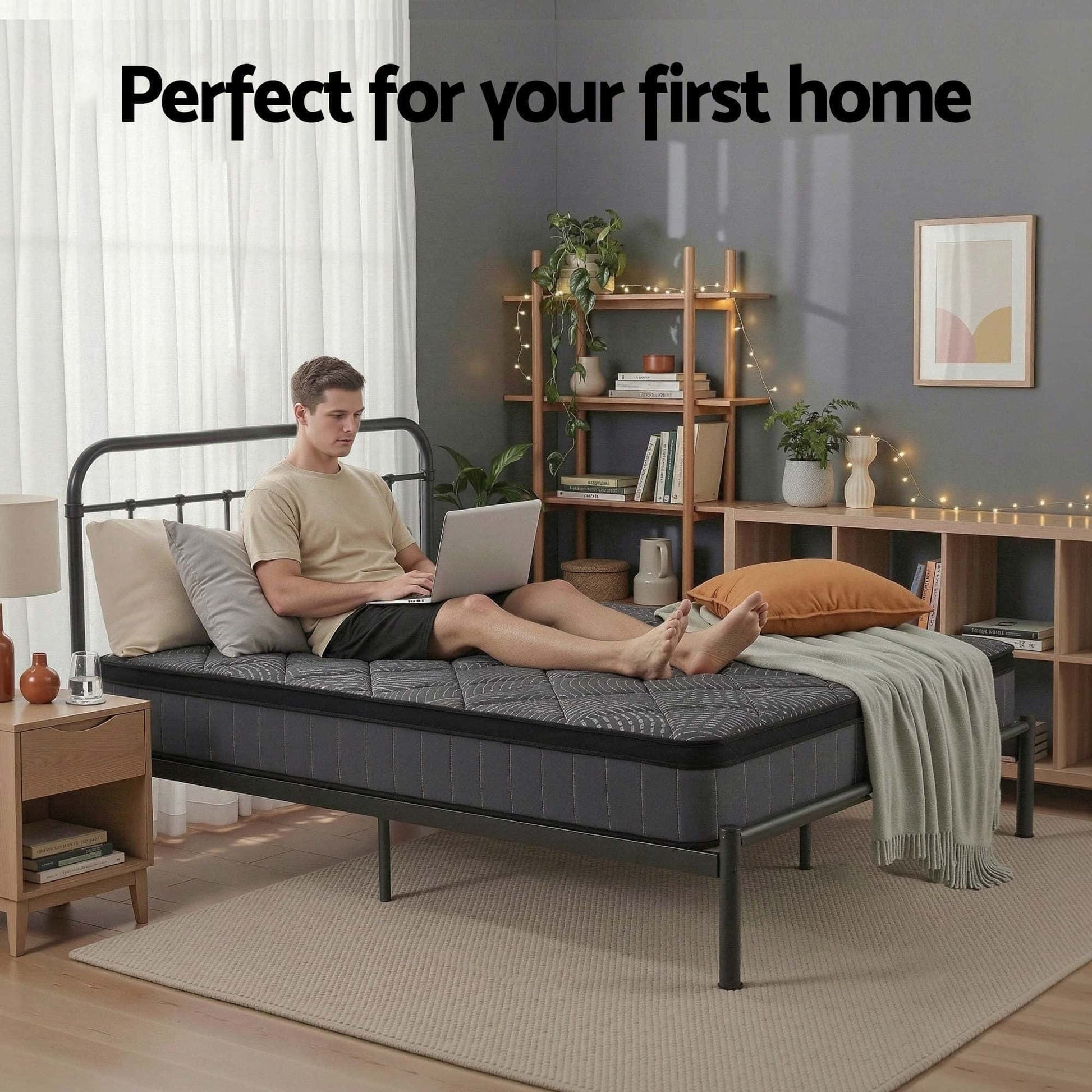 Best Bedding Single Mattress 25cm Pocket Spring Latex Euro Top Medium Firm Bed | Buy Online at Furniture Things Australi