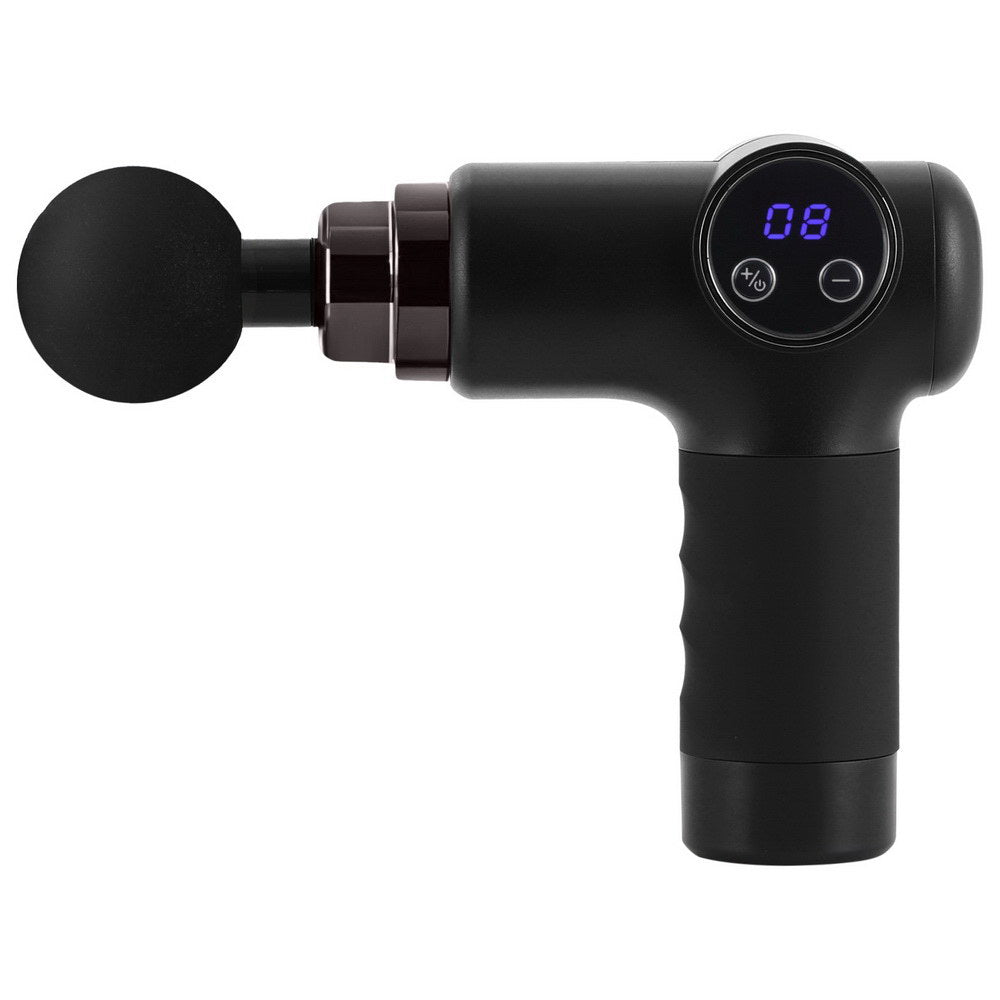 Massage Gun 8 Speed 4 Heads Vibration Muscle Massager Chargeable Black