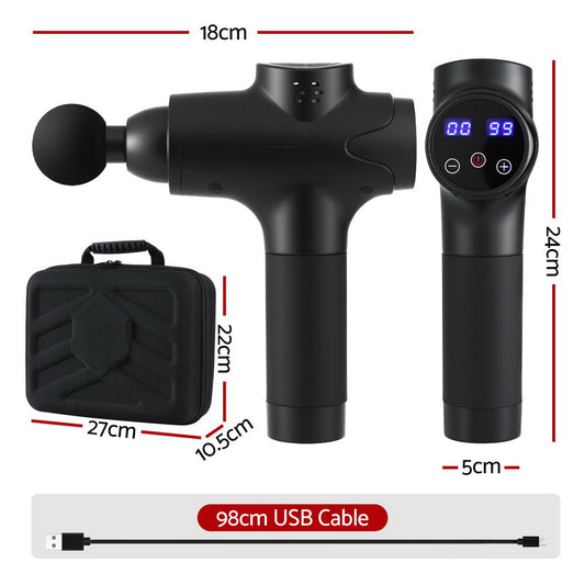 Massage Gun with 30 Speed 8 Heads Muscle Massager (Black)