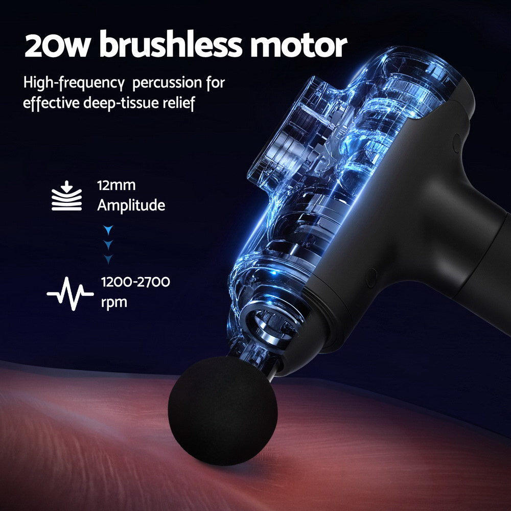 Massage Gun with 30 Speed 8 Heads Muscle Massager (Black)
