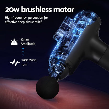 Massage Gun with 30 Speed 8 Heads Muscle Massager (Black)